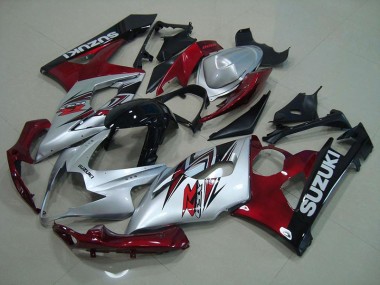 Beste GSXR 1000 K5 2005-2006 Verkleidungen - Silber Rot