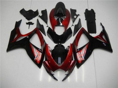Beste GSXR 600 / 750 K6 2006-2007 Verkleidungen & Plastik - Rot Schwarz