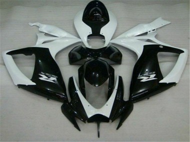 Beste GSXR 600 / 750 K6 2006-2007 Verkleidungen - Schwarz Weiß