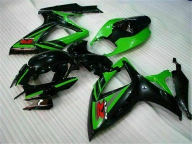 Beste GSXR 600 / 750 K6 2006-2007 Verkleidungen - Schwarz Grün