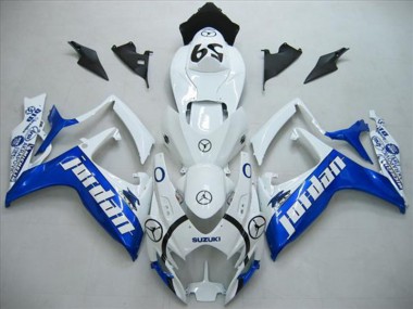 Beste GSXR 600 K6 2006-2007 Verkleidungen - Weiß Blau Jordan