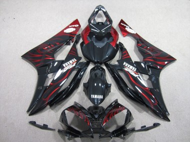 Beste R6 2006-2007 Verkleidung - Schwarz rote Flamme