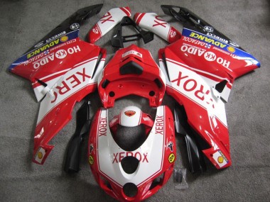Beste Ducati 749 2005-2006 Verkleidungen - Rot Weiß Xerox