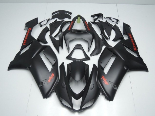 Beste ZX6R 2007-2008 Verkleidungen - Matt Schwarz mit rotem Aufkleber Beste ZX6R 2007-2008 Verkleidungen - Matt Schwarz mit rotem Aufkleber