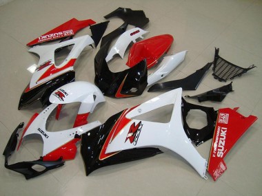 Beste GSXR 1000 K7 2007-2008 Verkleidungen - Weiß Rot Schwarz