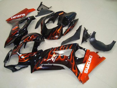 Beste GSXR 1000 K7 2007-2008 Verkleidungen - Orange Flamme