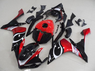 Beste R1 2007-2008 Verkleidungen - Schwarz rot Glänzend