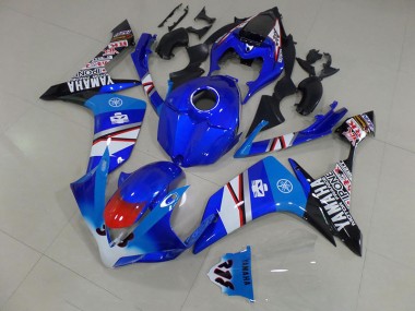 Beste R1 2007-2008 Verkleidungen - Blau Weiß Schwarz Aufkleber