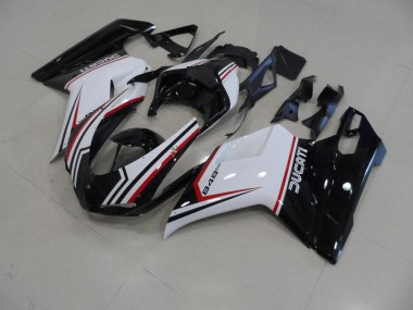Beste Ducati 848 1098 1198 2007-2014 Verkleidungen - Schwarz Dreifarbig