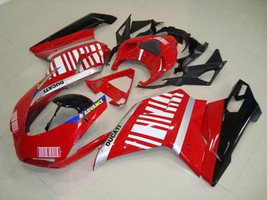 Beste Ducati 848 1098 1198 2007-2014 Verkleidung - Rot Weiß
