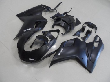 Beste Ducati 848 1098 1198 2007-2014 Verkleidungen - Matt Schwarz mit Weißer 848
