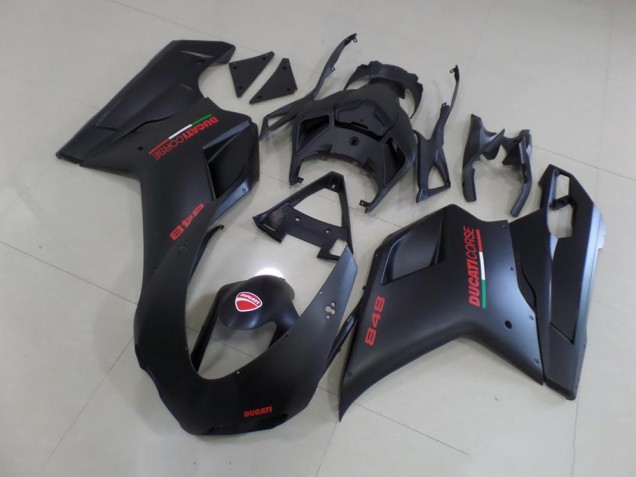 Beste Ducati 848 1098 1198 2007-2014 Verkleidungen - Matt Schwarzer roter Aufkleber Beste Ducati 848 1098 1198 2007-2014 Verkleidungen - Matt Schwarzer roter Aufkleber