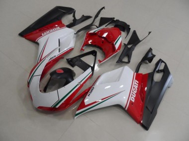 Beste Ducati 848 1098 1198 2007-2014 Vollverkleidung - Rot Weiß