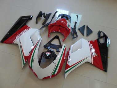 Beste Ducati 848 1098 1198 2007-2014 Verkleidungen - Weiß Rot