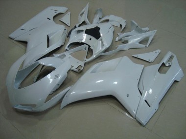 Beste Ducati 848 1098 1198 2007-2014 Verkleidungen - Glänzend Weiß