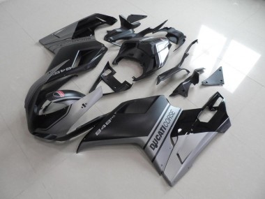 Beste Ducati 848 1098 1198 2007-2014 Verkleidungen - Matt Schwarzer Silber OEM Stil
