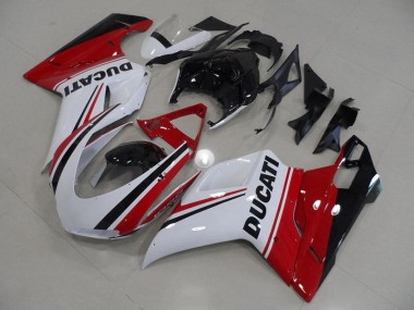 Beste Ducati 848 1098 1198 2007-2014 Verkleidungen - Rot Weiß Schwarz