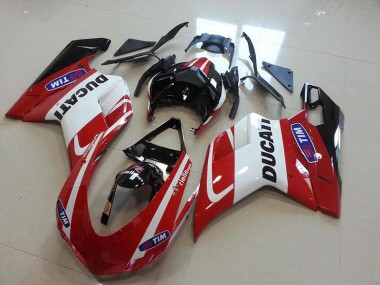 Beste Ducati 848 1098 1198 2007-2014 Verkleidungen & Plastik - Rot Weiß
