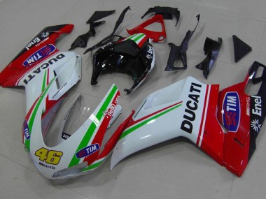 Beste Ducati 848 1098 1198 2007-2014 Verkleidungen - Rot Weiß Gelb 46