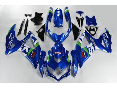 Beste GSXR 600 / 750 K8 2008-2010 Verkleidungen - Blau Weiß Grün