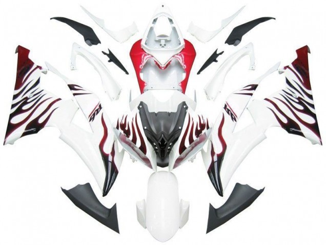 Beste R6 2008-2016 Verkleidungen - Weiß Rot Flamme R6 Beste R6 2008-2016 Verkleidungen - Weiß Rot Flamme R6