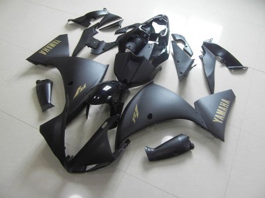 Beste R1 2009-2011 Verkleidungen - Matt Schwarze und goldene Aufkleber