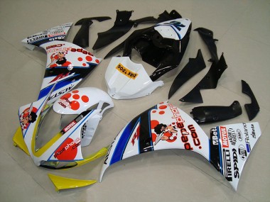 Beste R1 2009-2011 Verkleidungen - Weiß Schwarz Pepe Phone