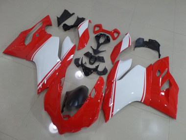 Beste Ducati 1199 2011-2014 Verkleidungen - Rot Weiß
