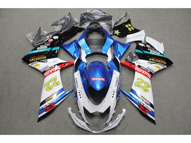 Beste GSXR 600 K11 2011-2024 Verkleidungen - Blau Weiß Rot Rockstar 22 Beste GSXR 600 K11 2011-2024 Verkleidungen - Blau Weiß Rot Rockstar 22