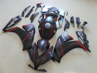 Beste CBR 1000 RR 2012-2016 Verkleidungen - Matt Schwarz mit rotem Streifen